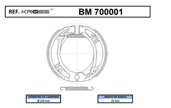 700001  BANDAS KROSS - Código SKU 700001 - Repuesto Moto EKAMOTO
