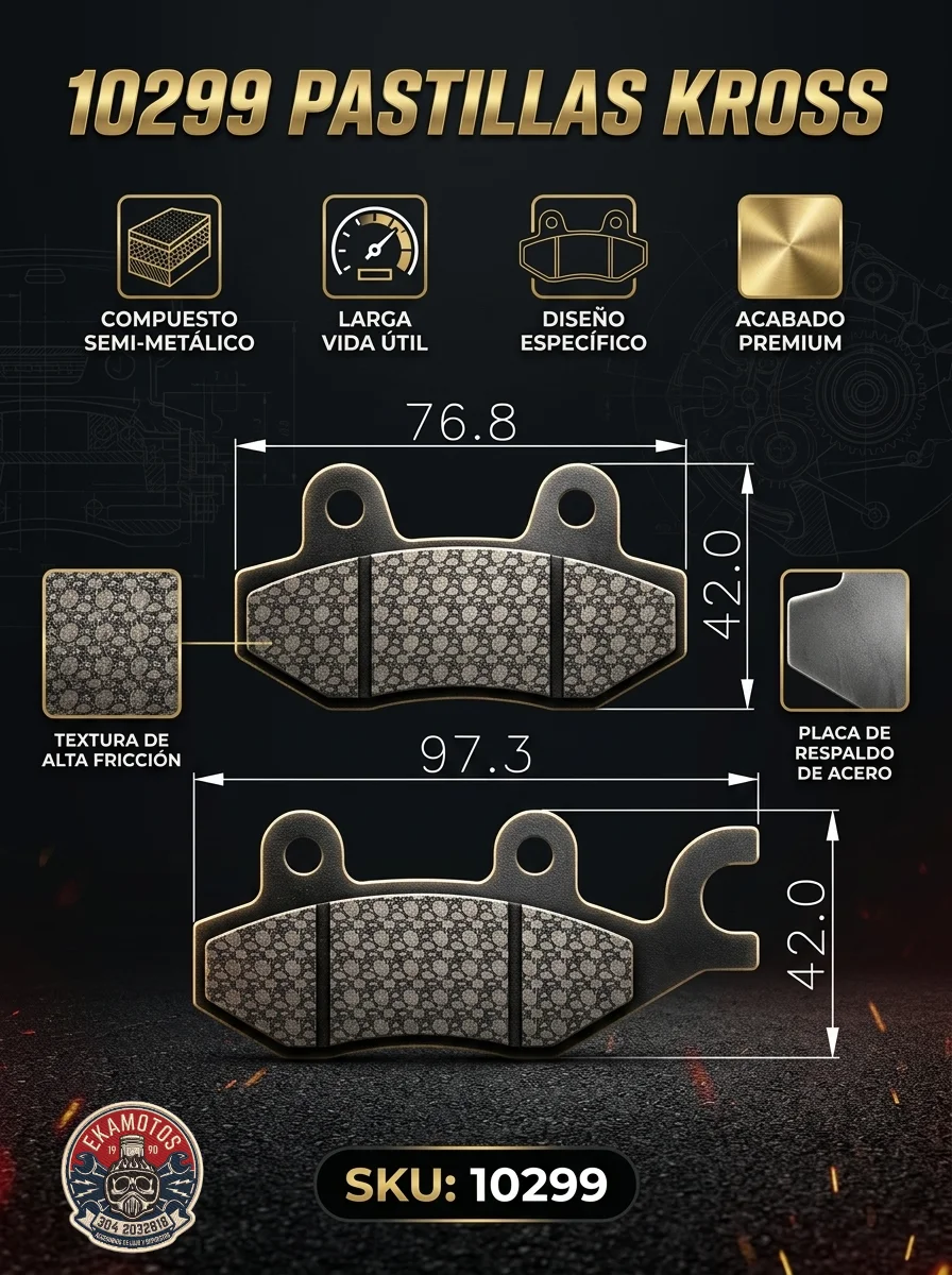 10299 PASTILLAS KROSS - Código SKU 10299 - Repuesto Moto EKAMOTO