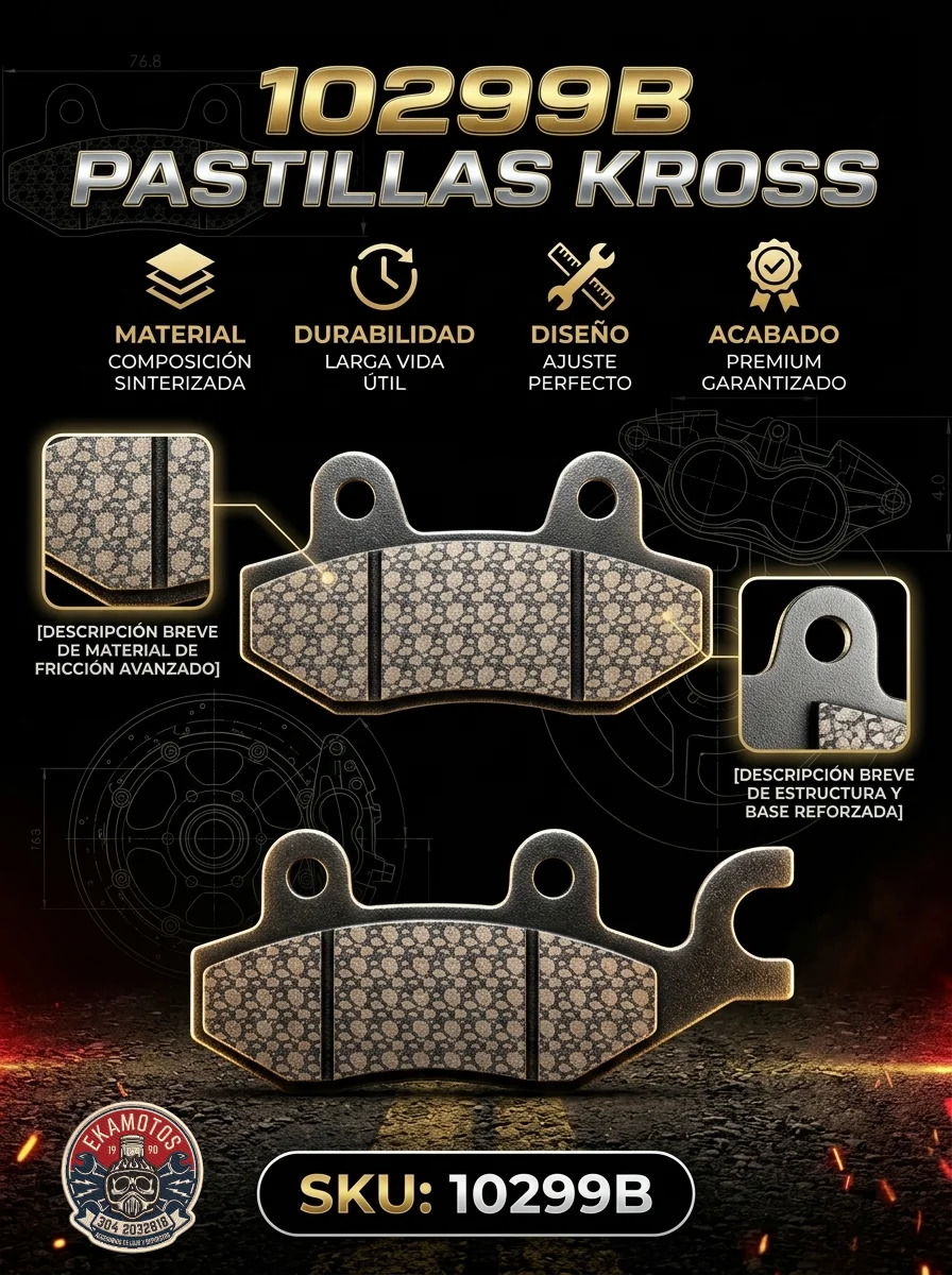 10299B PASTILLAS KROSS - Código SKU 10299B - Repuesto Moto EKAMOTO