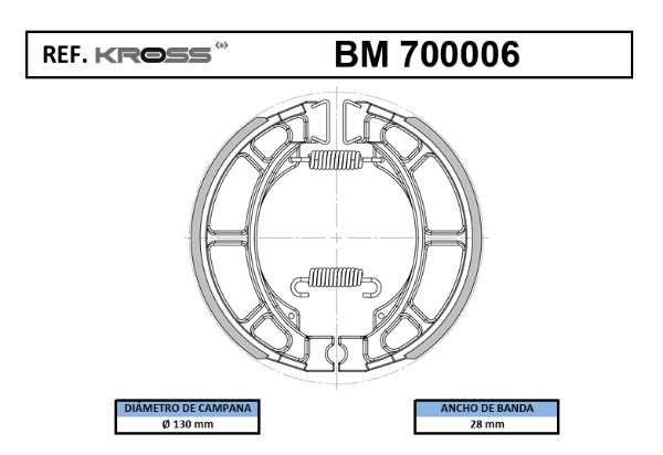 700006 BANDAS KROSS - Código SKU 700006 - Repuesto Moto EKAMOTO