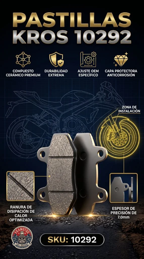 10292 PASTILLAS KROSS  NKD - Código SKU 10292 - Repuesto Moto EKAMOTO