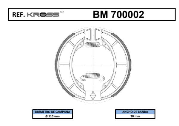 700002 BANDAS KROSS - Código SKU 700002 - Repuesto Moto EKAMOTO