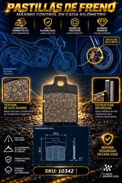 10342 PASTILLAS KROSS LIFE 125 - Código SKU 10342 - Repuesto Moto EKAMOTO