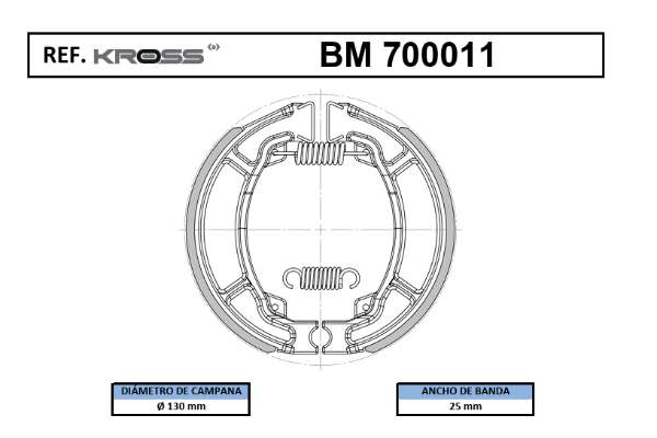 700011 BANDAS KROSS - Código SKU 700011 - Repuesto Moto EKAMOTO