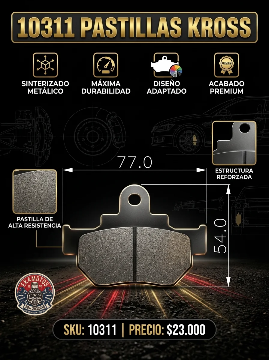 10311 PASTILLAS KROSS - Código SKU 10311 - Repuesto Moto EKAMOTO