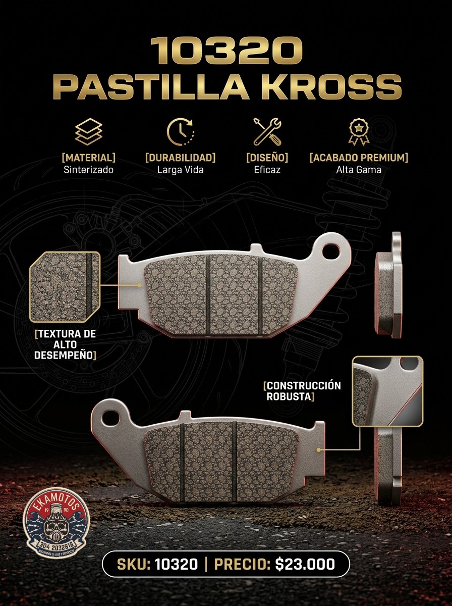 10320 PASTILLA KROSS HUNK - Código SKU 10320 - Repuesto Moto EKAMOTO