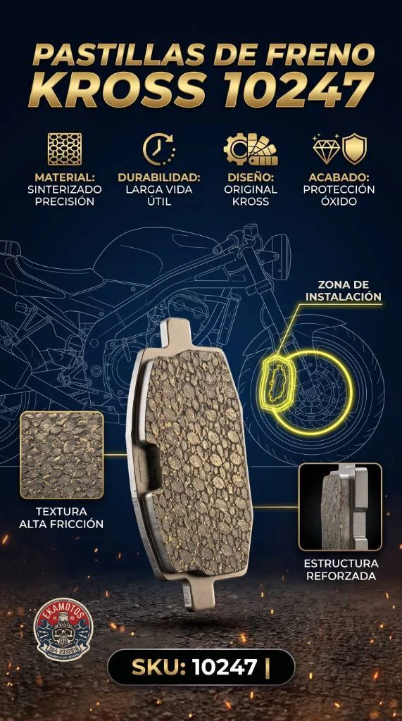 10247 PASTILLA KROSS  BWS 100 - Código SKU 10247 - Repuesto Moto EKAMOTO