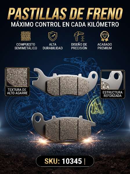 10345 PASTILLAS KROSS  XTZ 150 Crosser - Código SKU 10345 - Repuesto Moto EKAMOTO